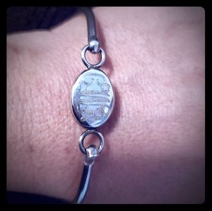 CRW Silver bangle monogrammed bracelet